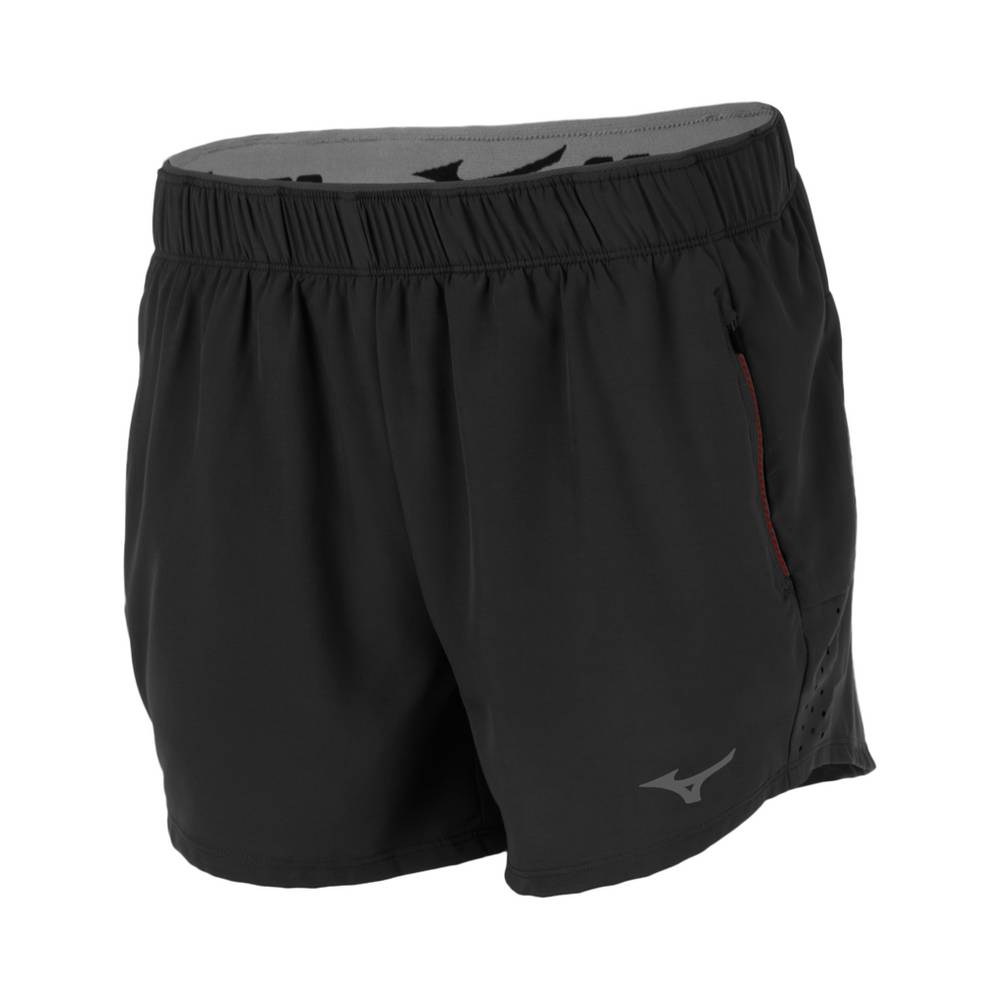 Damske Šortky Mizuno Alpha 4" Bezecke Čierne Vypredaj YWSE71986